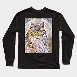 A Cat and An Owl Mosaic Mash-Up Long Sleeve T-Shirt